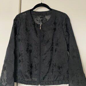 Veste de type bomber en dentelle noire
